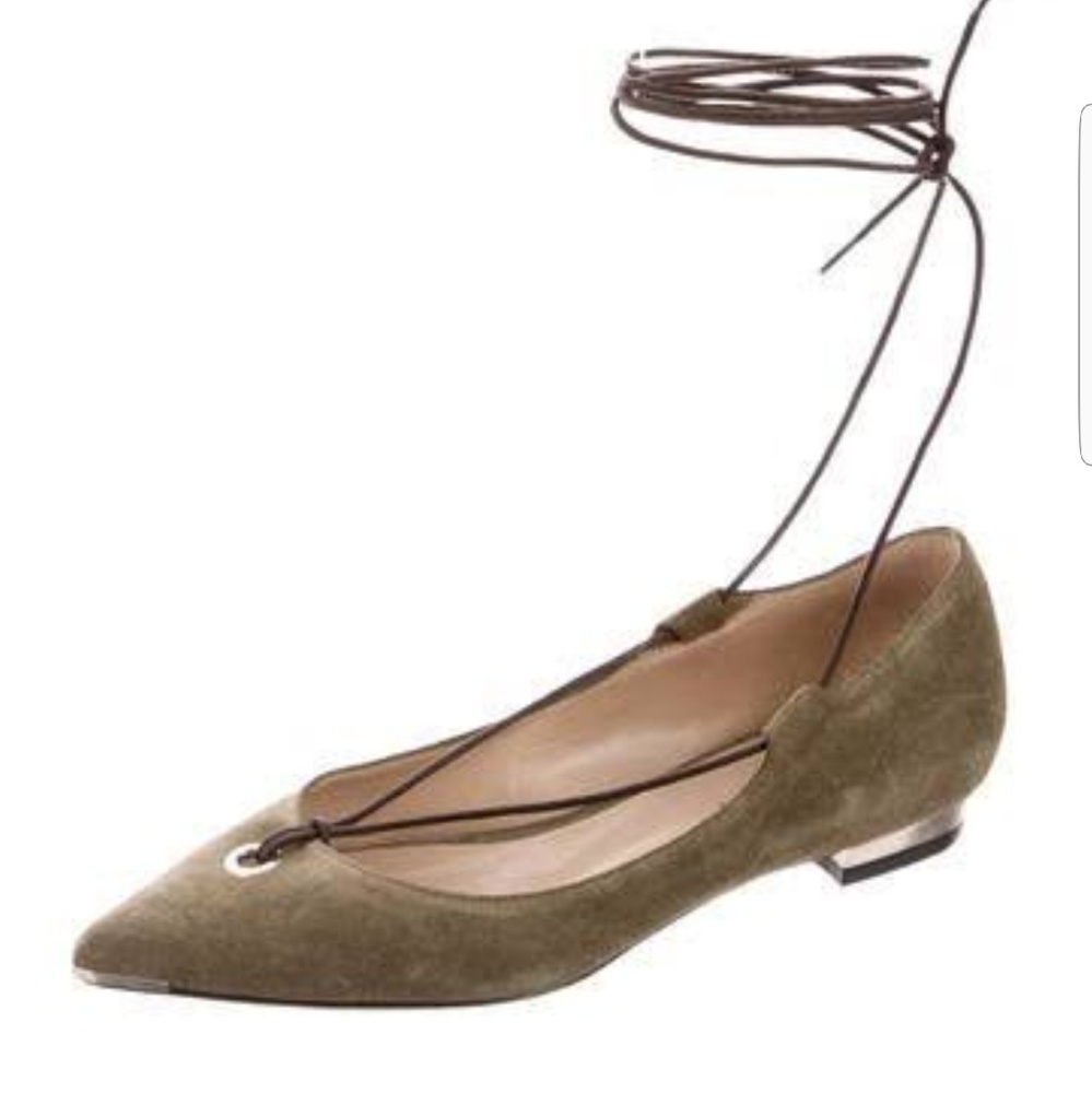 Barbara Biu Suede Olive Lace Up Shoes